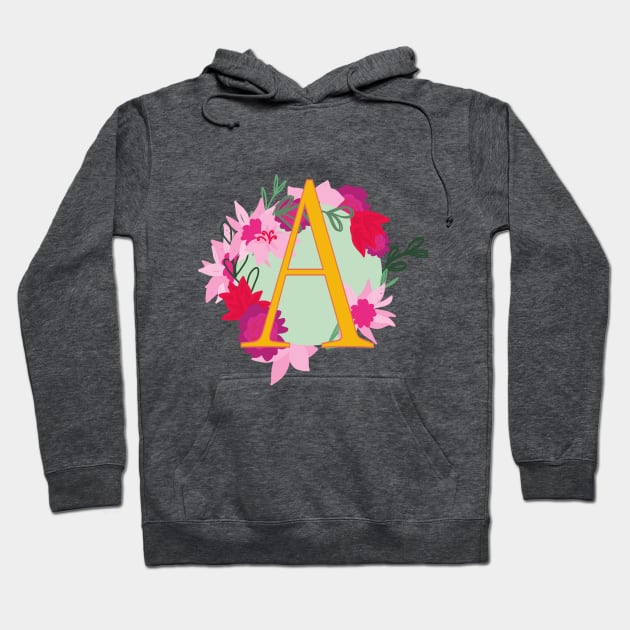 Monogram A, Personalized Initial Hoodie by Bunniyababa